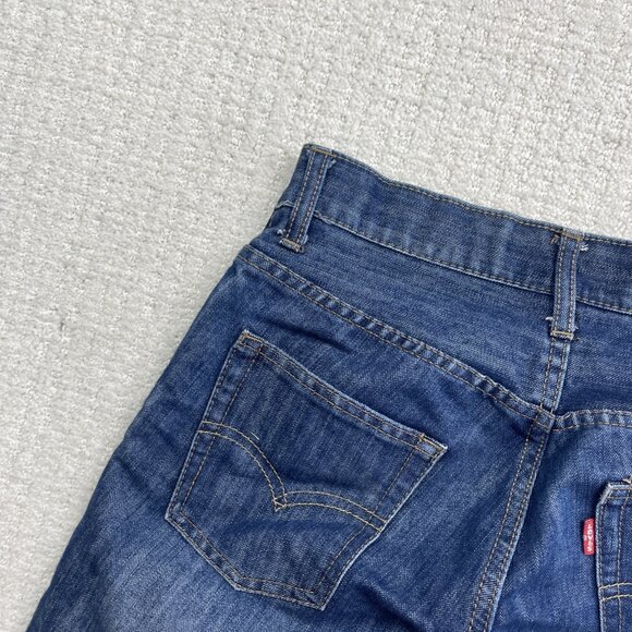 Levis 511 Slim Shorts Regular Men / Boy 27 Blue Distressed Denim Cut Off Raw Hem - Picture 10 of 12